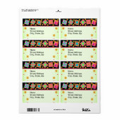 Quilt Blocks Zwart en Groen Verzendlabel (Full Sheet)