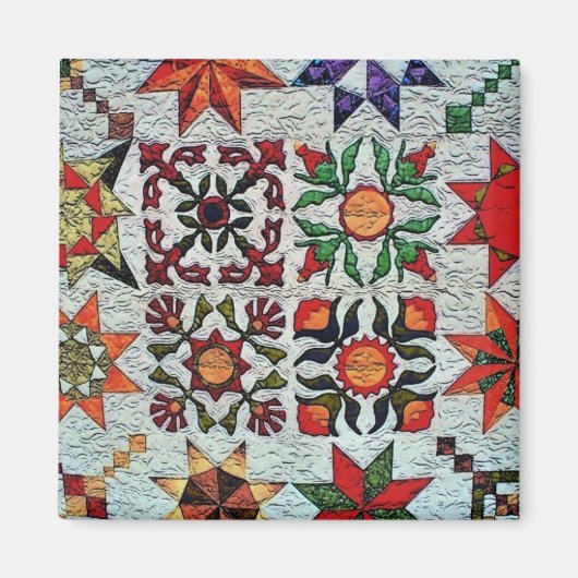 Quilt Bloemen Magneet (Voorkant)