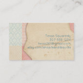 quilt blokkeert het kantelen van vlotten quilter v visitekaartje (Achterkant)