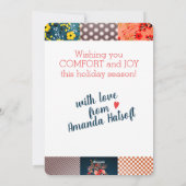 Quilt blokkeert quilter naadloze kerst feestdagenkaart (Achterkant)