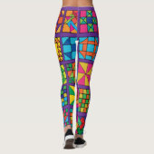 Quilt-blokken met meerdere kleuren als Sampler Leggings (Achterkant)