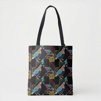 Quilt Blue Quail Tote Bag