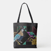 Quilt Blue Quail Tote Bag (Achterkant)