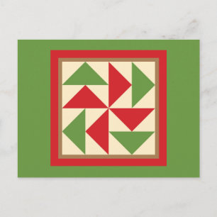 Quilt Briefkaart - Pozzle (rood/groen) van de Nede