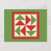 Quilt Briefkaart - Pozzle (rood/groen) van de Nede (Voorkant)