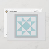 Quilt Briefkaart - Sawtooth Star (lichtblauw) (Voorkant / Achterkant)