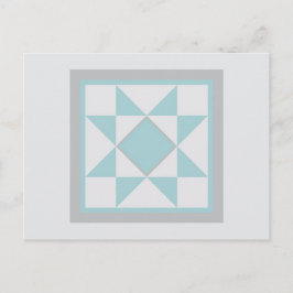 Quilt Briefkaart - Sawtooth Star (lichtblauw)
