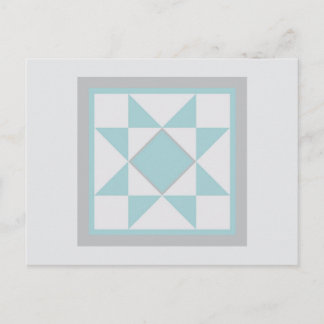 Quilt Briefkaart - Sawtooth Star (lichtblauw)