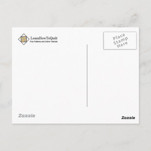 Quilt Briefkaart - Schuine rand ster (roze/grijs) (Achterkant)