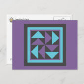 Quilt Briefkaart - Vliegende Nederlander (paars/bl (Voorkant / Achterkant)