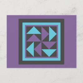 Quilt Briefkaart - Vliegende Nederlander (paars/bl