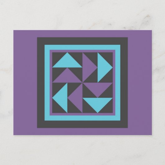 Quilt Briefkaart - Vliegende Nederlander (paars/bl (Voorkant)