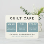 Quilt Care Kaart - blauw ontwerp (Staand voorkant)