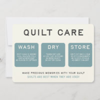 Quilt Care Kaart -  blauw ontwerp