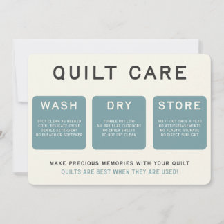 Quilt Care Kaart - blauw ontwerp
