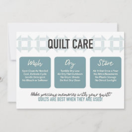 Quilt Care Kaart - Modern design - Blauwgroen