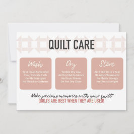Quilt Care Kaart - Modern design - Roze