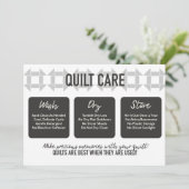 Quilt Care Kaart - Modern design - Zacht grijs (Staand voorkant)