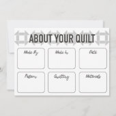 Quilt Care Kaart - Modern design - Zacht grijs (Achterkant)