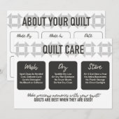 Quilt Care Kaart - Modern design - Zacht grijs (Voorkant / Achterkant)