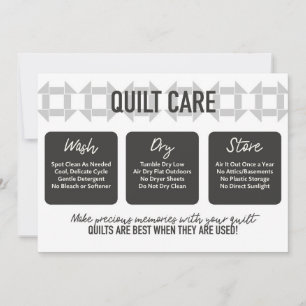 Quilt Care Kaart - Modern design - Zacht grijs