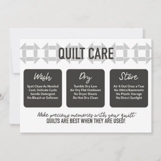 Quilt Care Kaart - Modern design - Zacht grijs