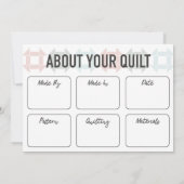 Quilt Care Kaart - Modern kleurrijk design (Achterkant)