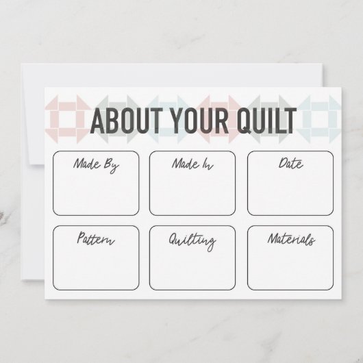 Quilt Care Kaart - Modern kleurrijk design (Achterkant)