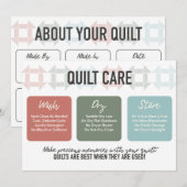 Quilt Care Kaart - Modern kleurrijk design (Voorkant / Achterkant)
