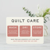 Quilt Care Kaart - Roze  Design (Staand voorkant)