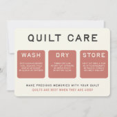 Quilt Care Kaart - Roze  Design (Voorkant)