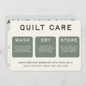 Quilt Care Kaart -  tekst (Voorkant / Achterkant)