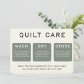 Quilt Care Kaart -  tekst (Staand voorkant)