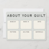 Quilt Care Kaart -  tekst (Achterkant)