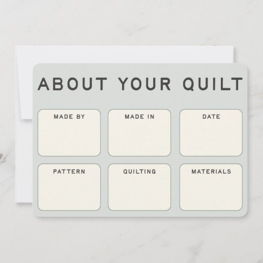 Quilt Care Kaart -  tekst (Achterkant)