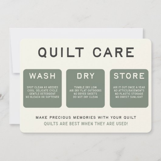Quilt Care Kaart -  tekst (Voorkant)