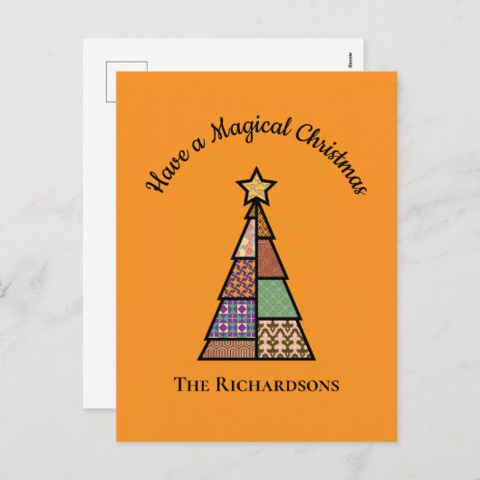 Quilt Christmas Tree Christmas Briefkaart (Voorkant / Achterkant)