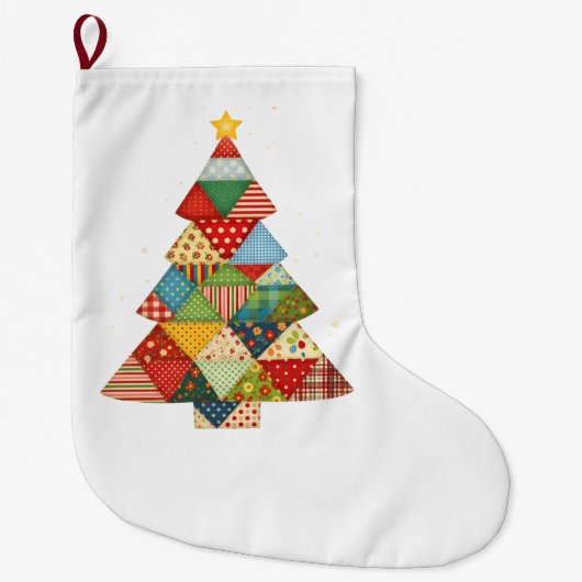 Quilt Christmas Tree Festive Quilt Lovers  Grote Kerstsok (Voorkant)