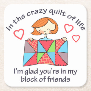 Quilt Crazy Life Kartonnen Onderzetters