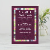 Quilt Design Family Reunion Donkere Uitnodigingen (Staand voorkant)