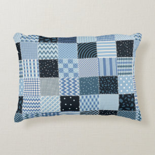Quilt design. Naadloos patchwork-patroon vanaf sti Accent Kussen