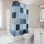 Quilt design. Naadloos patchwork-patroon vanaf sti Douchegordijn (In situ)