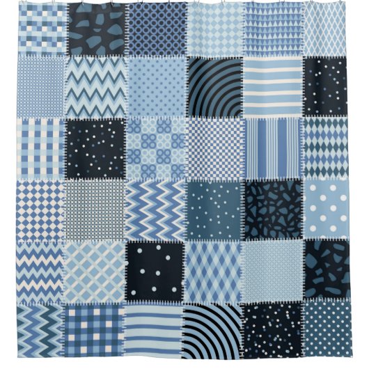 Quilt design. Naadloos patchwork-patroon vanaf sti Douchegordijn (Voorkant)