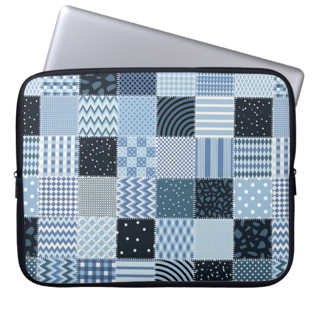Quilt design. Naadloos patchwork-patroon vanaf sti Laptop Sleeve (Voorkant)