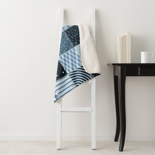 Quilt design. Naadloos patchwork-patroon vanaf sti Sherpa Deken (In situ)