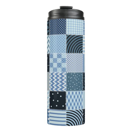 Quilt design. Naadloos patchwork-patroon vanaf sti Thermosbeker (Voorkant)