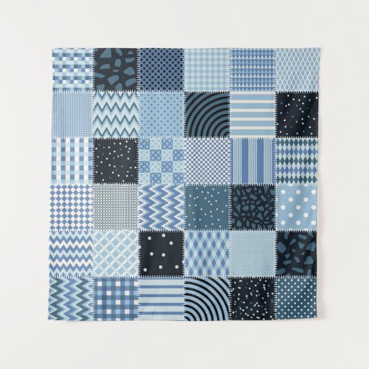 Quilt design. Naadloos patchwork-patroon vanaf sti Wandkleed (Voorkant)