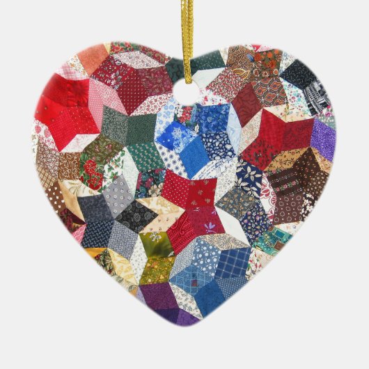 Quilt Fabric Keramisch Ornament (Voorkant)