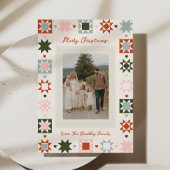 Quilt Familie Foto Kerstkaart