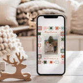 Quilt Familie Foto Kerstkaart